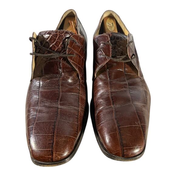 Florsheim Imperial Barletta Dress Shoes Men’s 11.5 D Brown Leather Alligator - Picture 4 of 9